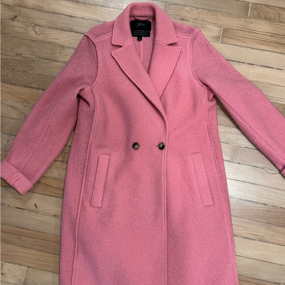 J. Crew Pink Italian Boiled Wool Coat
